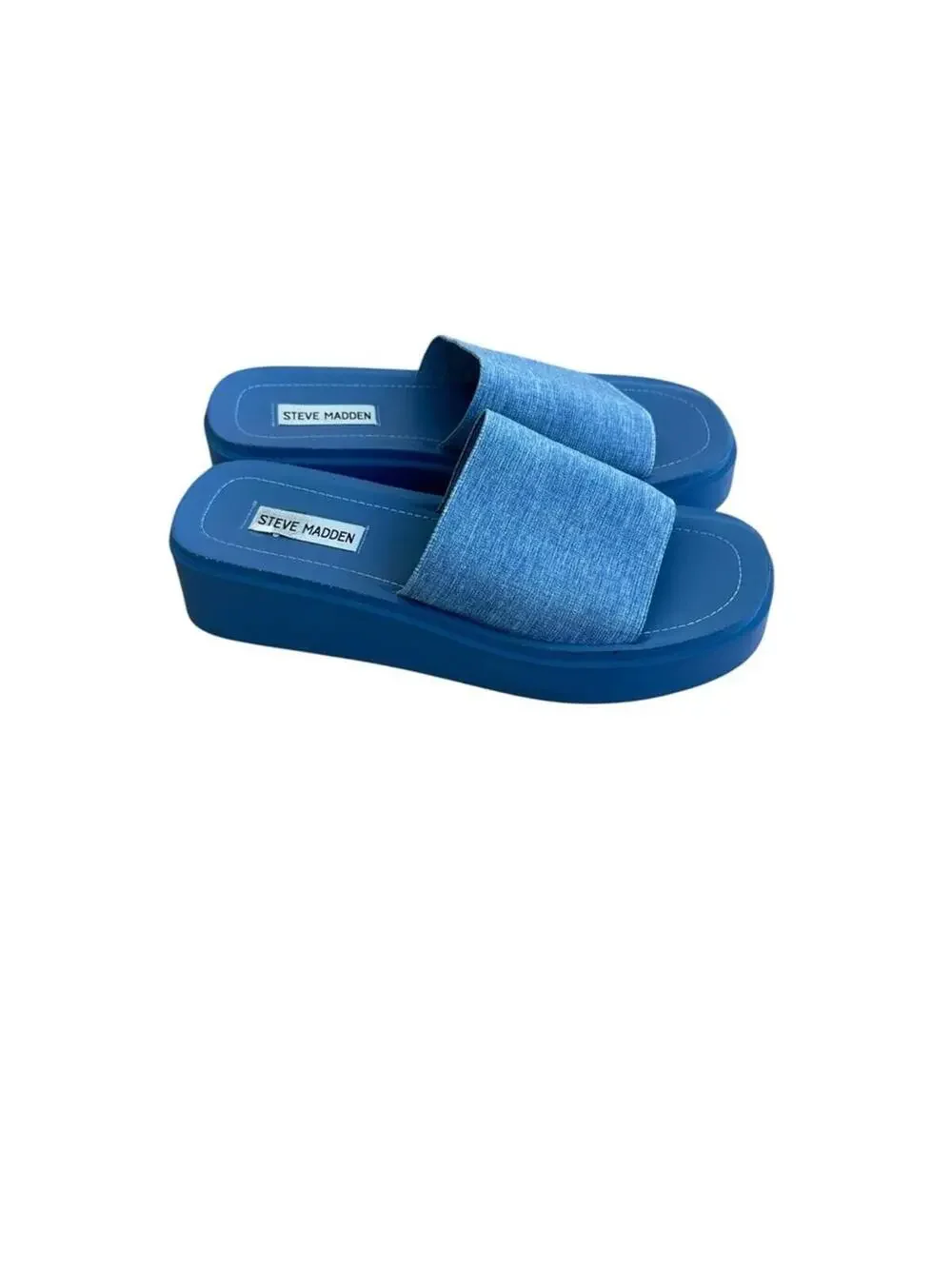 Steve Madden 90s Gimmee Blue Platform Sandals